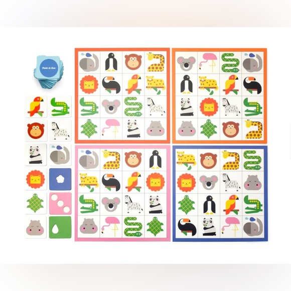 Kikkerland Peek-A-Zoo bingo game for 3-5 players ages 5+ NIB - Picture 3 of 9